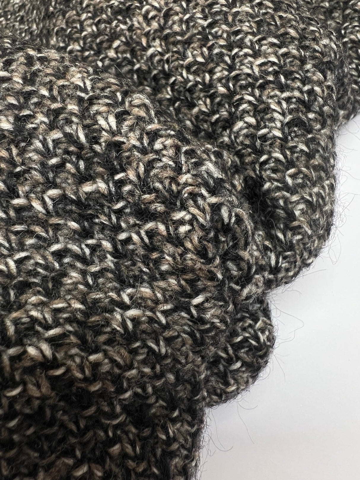 Wool Blend Knitted Coat Fabric Gray Beige Black