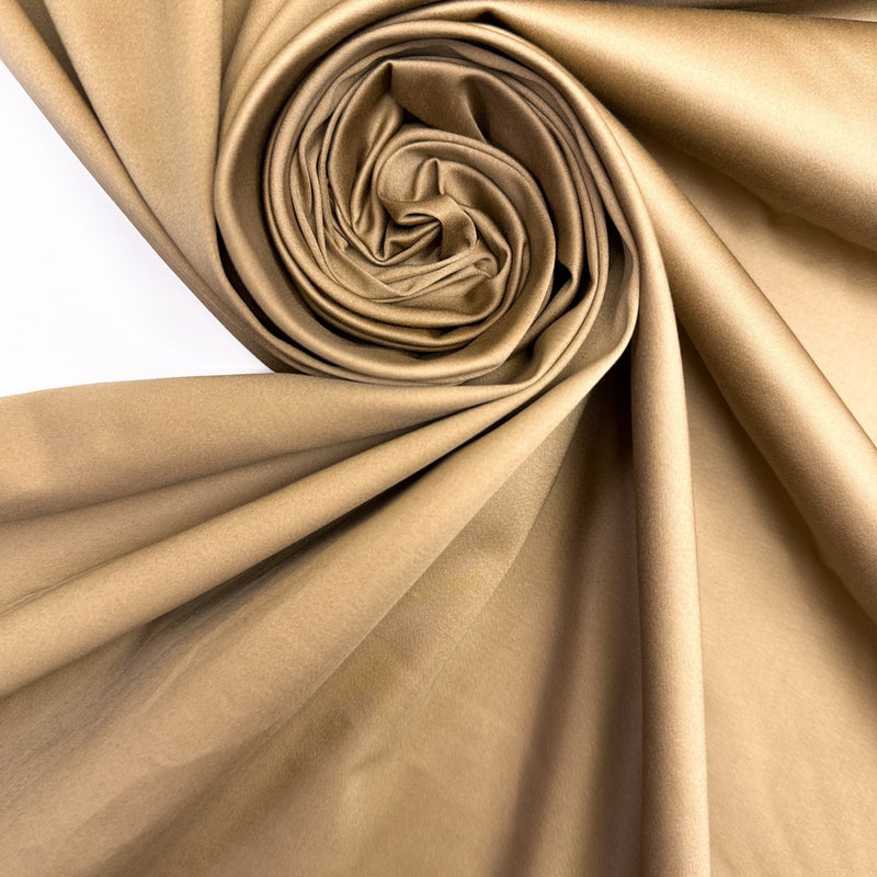 Cotton Viscose Fabric Brown Beige Stretch