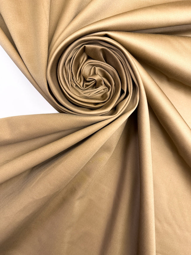 Cotton Viscose Fabric Brown Beige Stretch