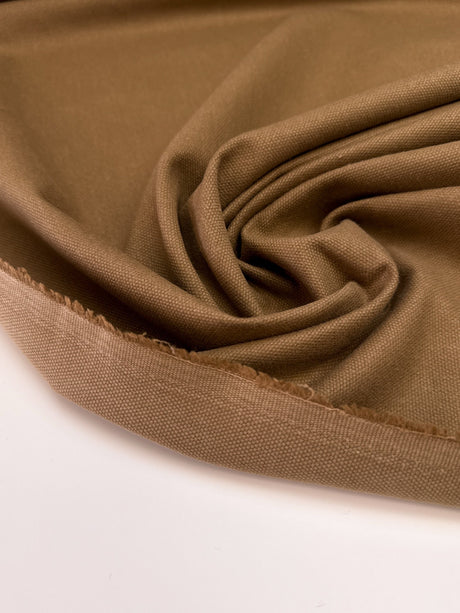 Cotton Basket Weave Fabric Brown