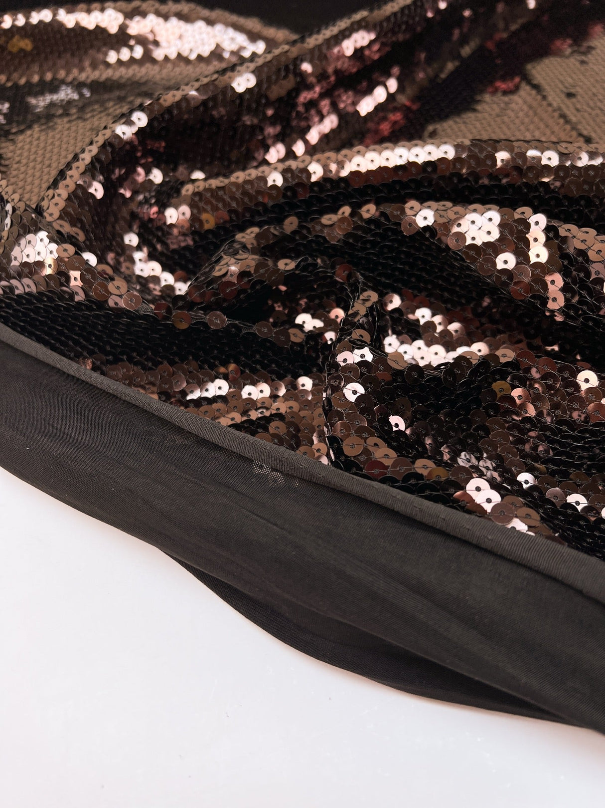 Sequined Brown Black Knitted Fabric