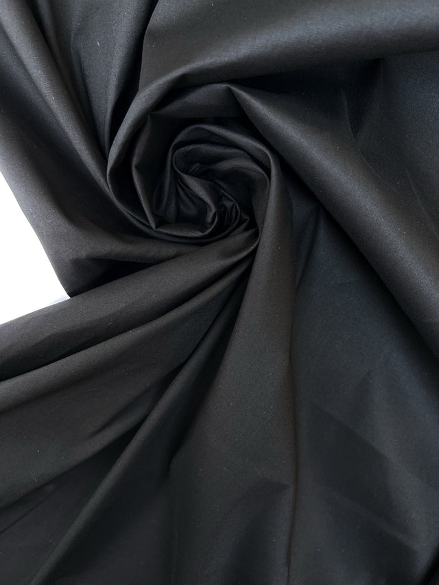 Viscose Elastane Plain Weave Black Suiting