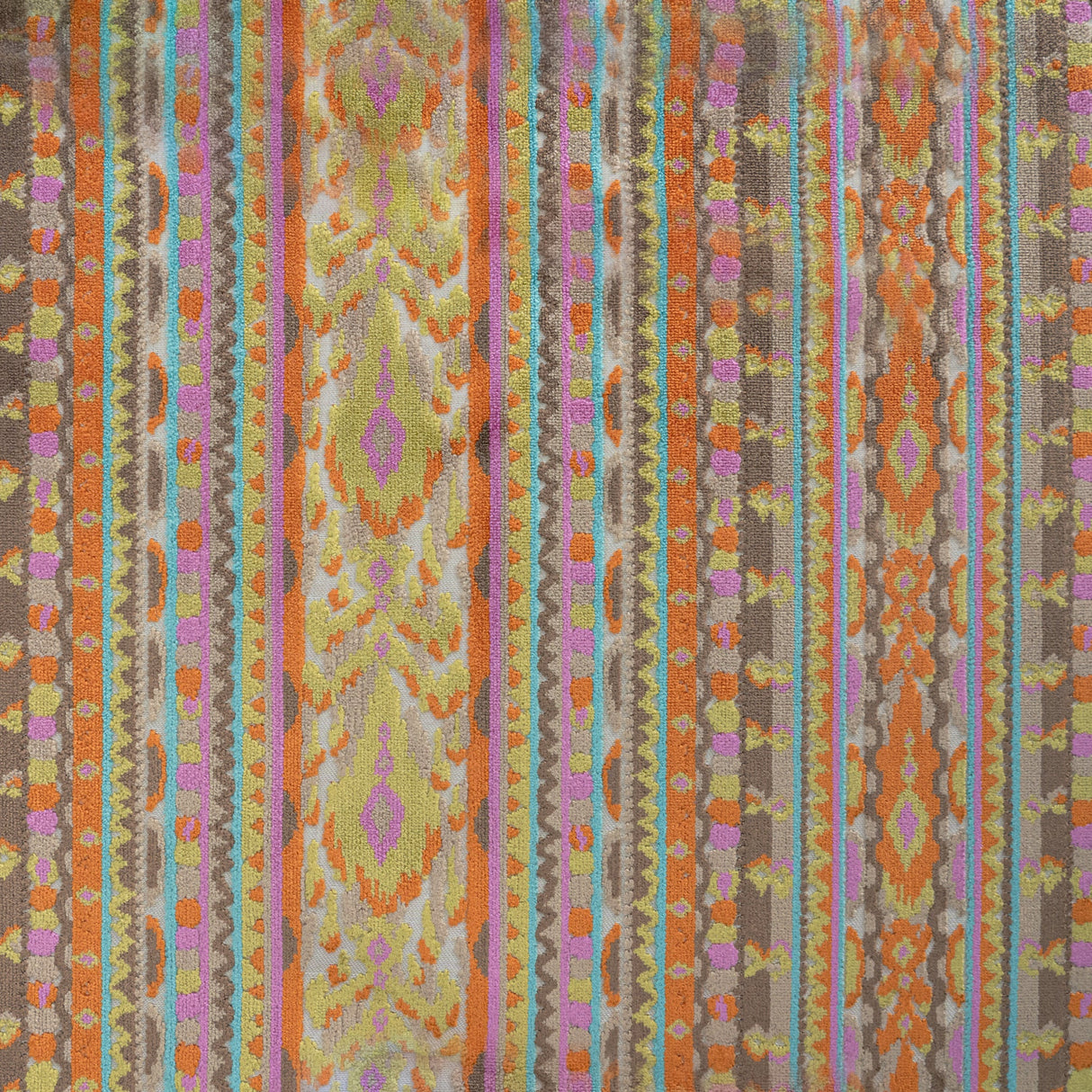 Cut Velvet Upholstery Fabric Sumatra Modern Geometric Stripe