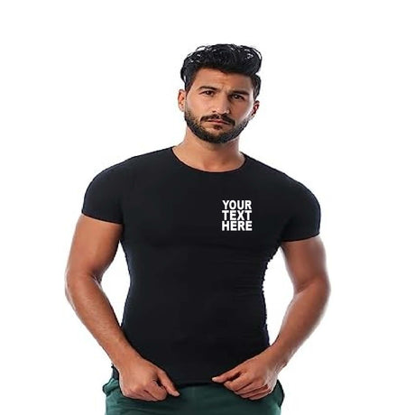 Pack: 12 Fast Custom Printed T-Shirts – Personalize with Front & Back Print (Black)