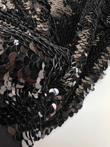 Black Polyamide Crepe Sequins