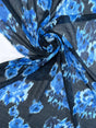 Viscose Silk Chiffon Floral Printed Blue-Black