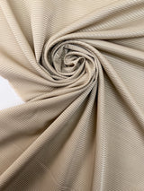 Wool Jacquard Fabric Beige Striped
