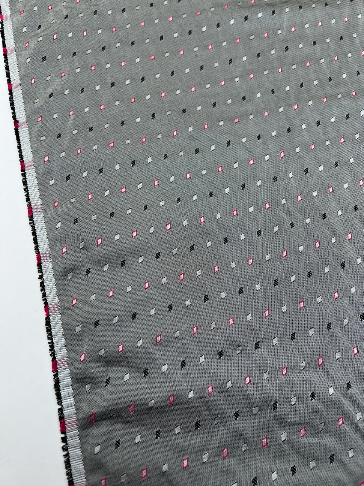 Viscose Jacquard Gray Pink Fabric
