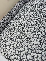 Polyester Chiffon Floral Print Beige Black