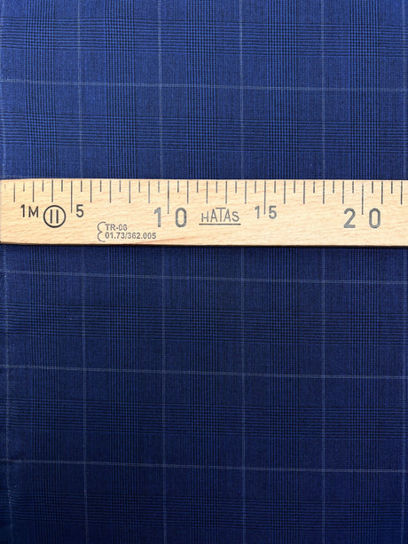 Polyamide Elastane Checked Fabric Blue Black