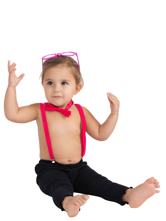 Neon Suspender, Bowtie, Sunglasses Accessory Set - Toddlers