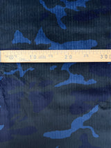 Cotton Corduroy Printed Blue Black