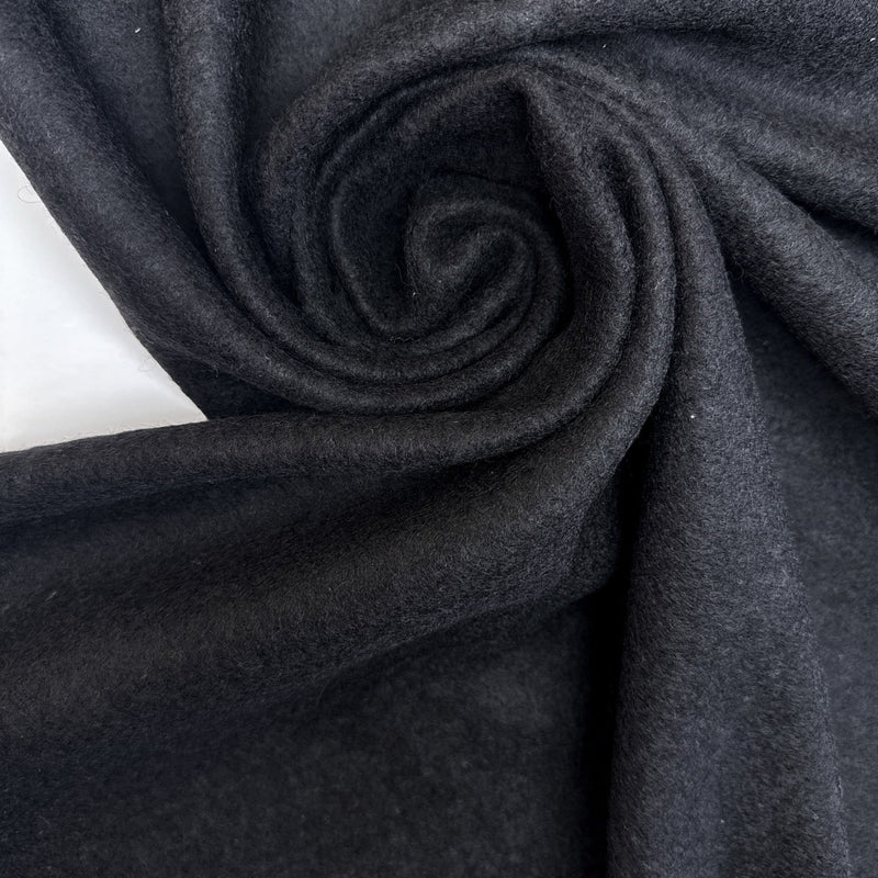 Black Sequined Wool Knitted Fabric