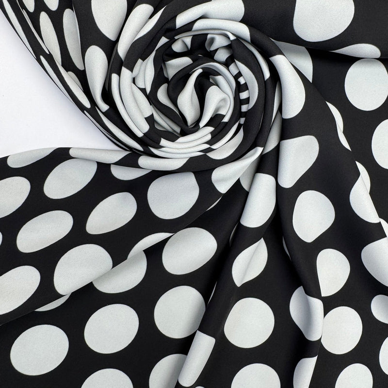 Polyamide Crepe Geometric Black White