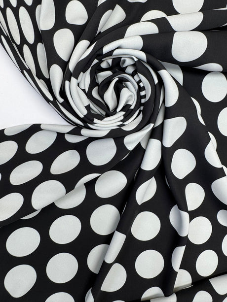 Polyamide Crepe Geometric Black White