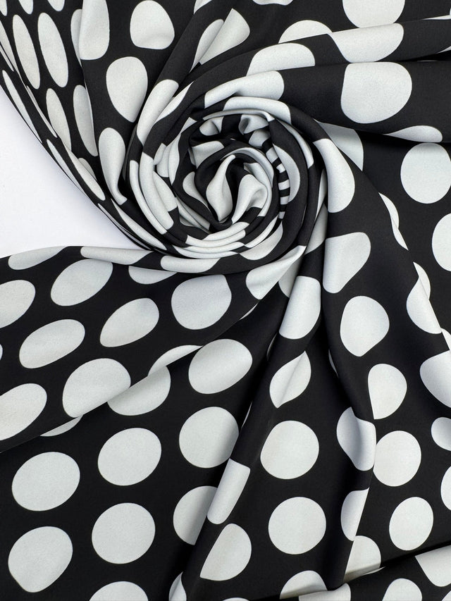 Polyamide Crepe Geometric Black White