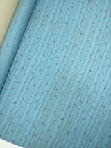 Printed Blue Wool Fabric
