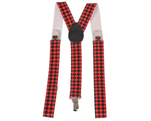 Wide Diamond Checkerboard Suspenders