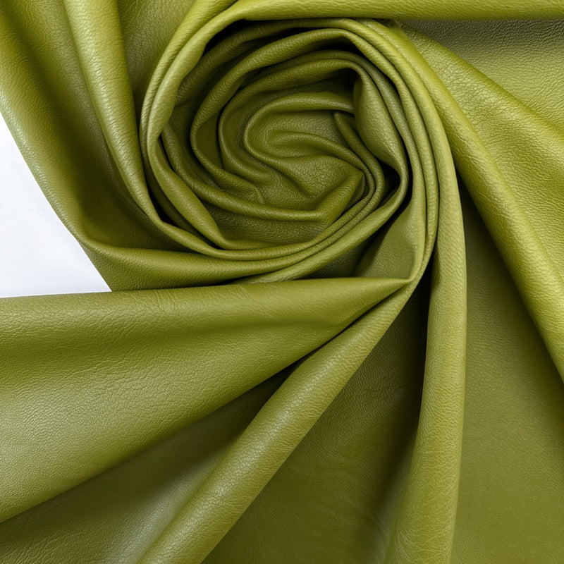 Eco Leather Knitted Fabric Green White
