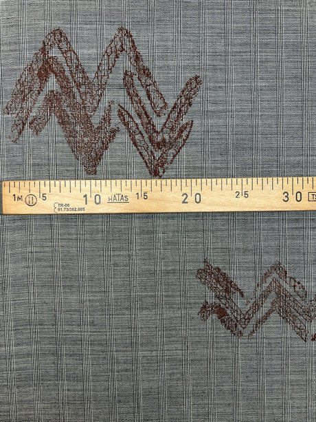 Wool Printed Abstract Striped Fabric