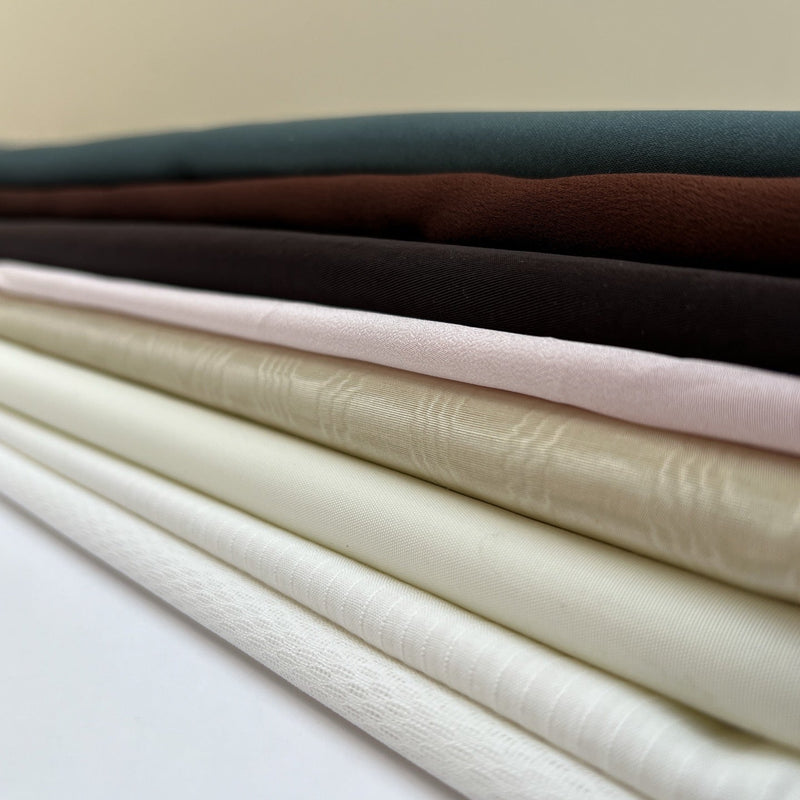 Viscose Satin Weave Brown Blend Fabric