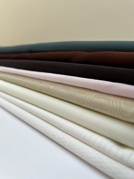 Viscose Satin Weave Brown Blend Fabric