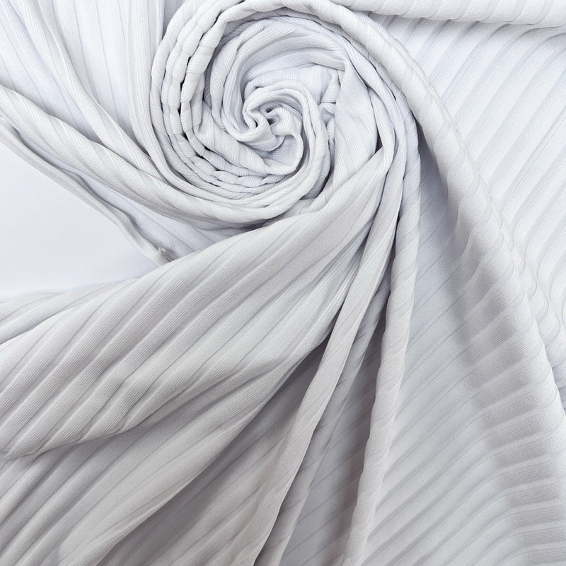 Polyamide Elastane Ribbed Knit White