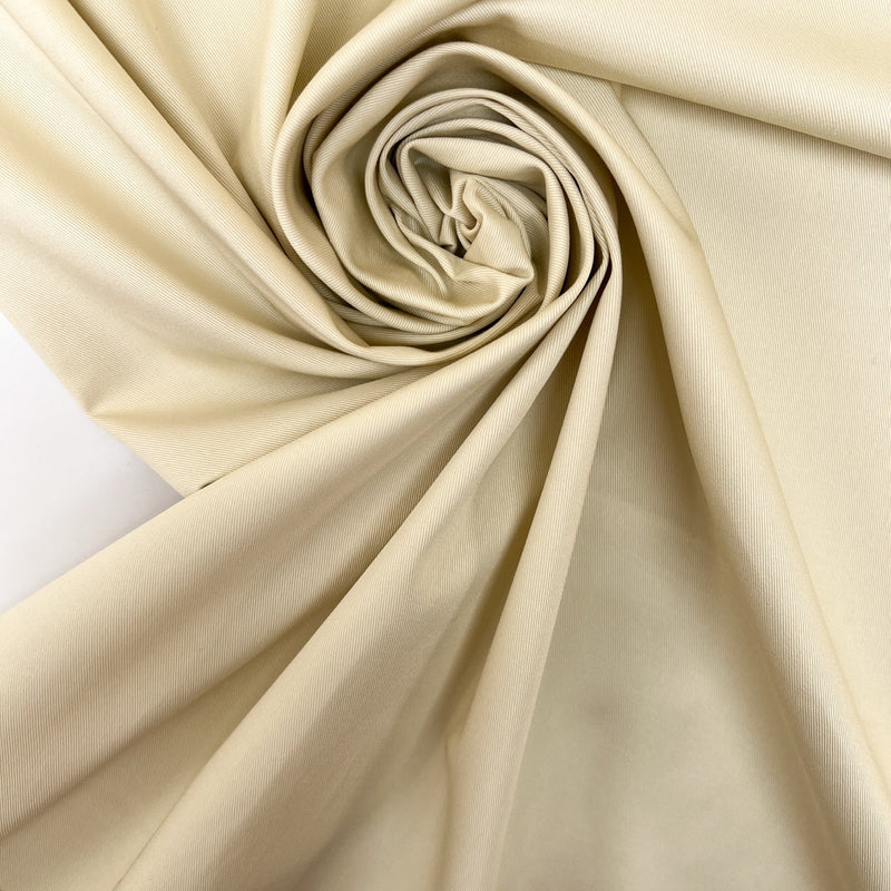 Cotton Twill Beige White Stretch
