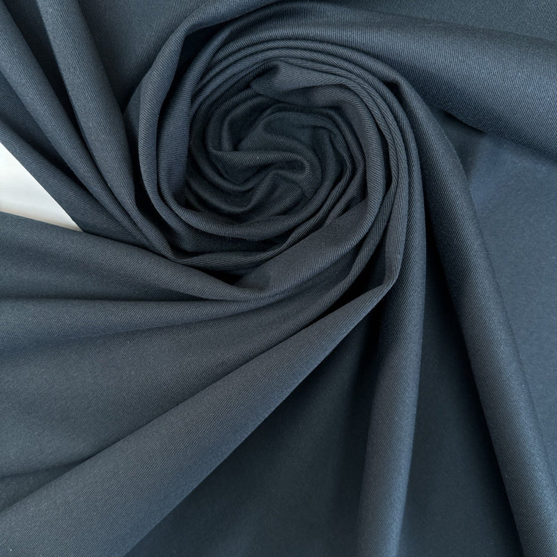 Blue Cotton Elastane Twill Suit Fabric