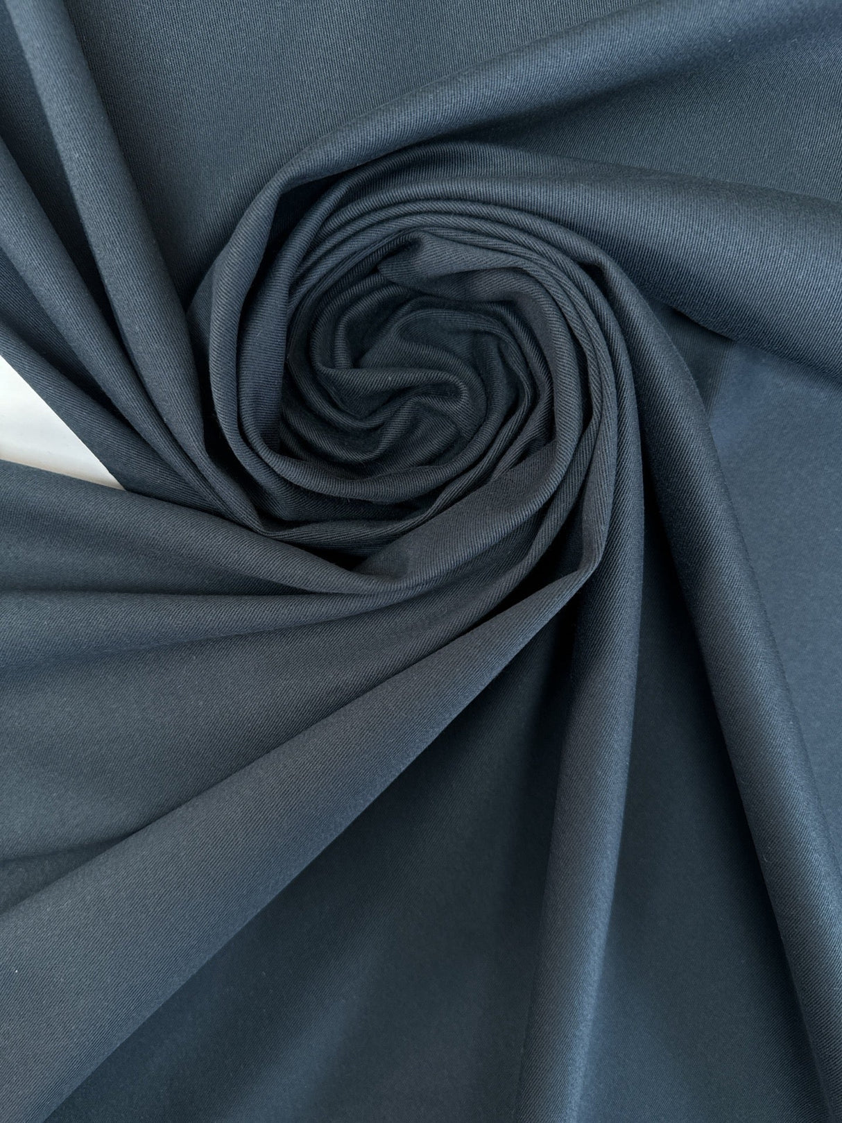 Blue Cotton Elastane Twill Suit Fabric