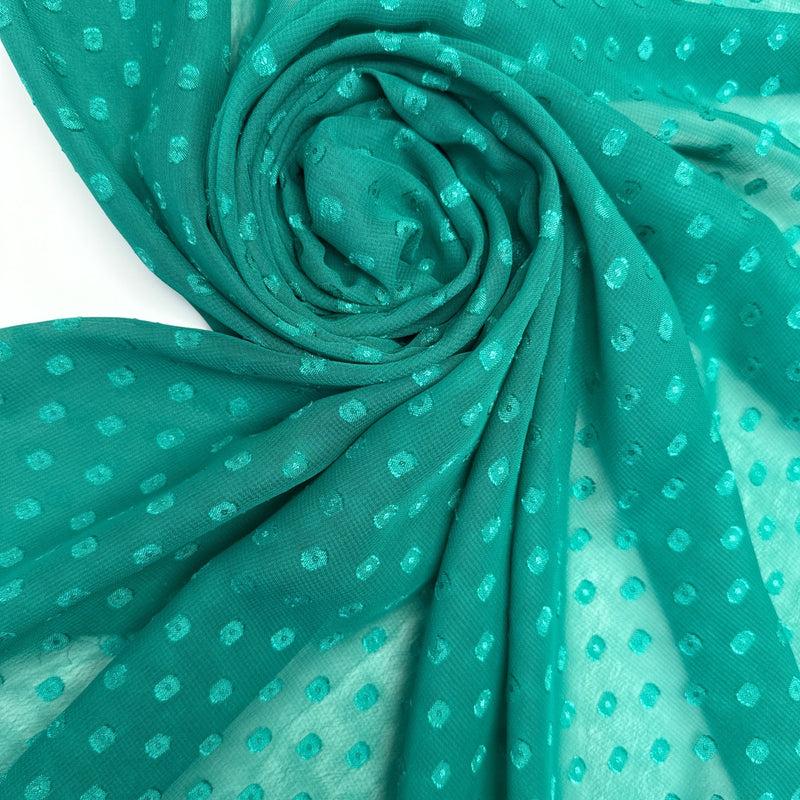 Polyester Chiffon Graphic Green Blue