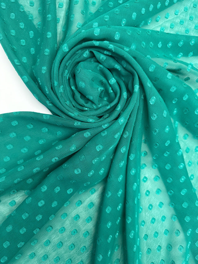Polyester Chiffon Graphic Green Blue