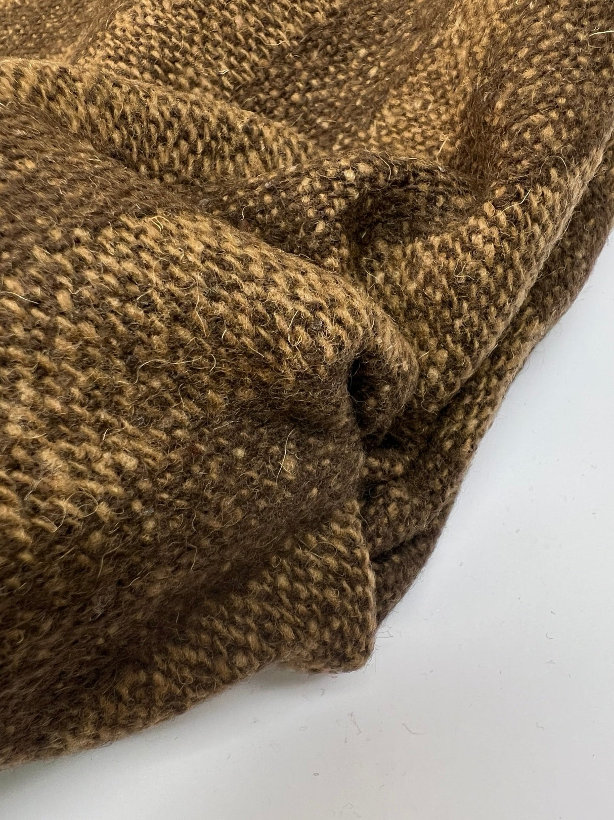 Italian Brown Striped Wool Fabric