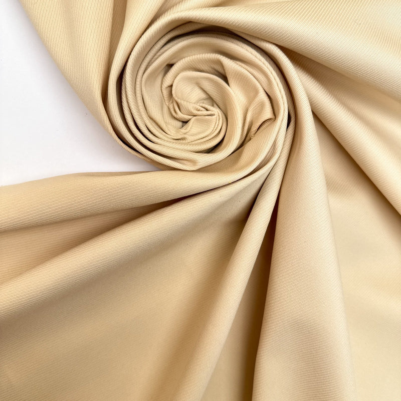 Cotton Polyamide Twill Beige Stretch