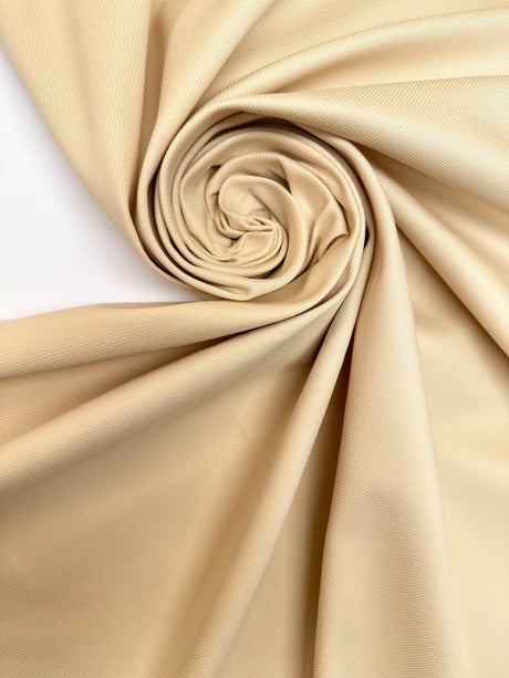Cotton Polyamide Twill Beige Stretch