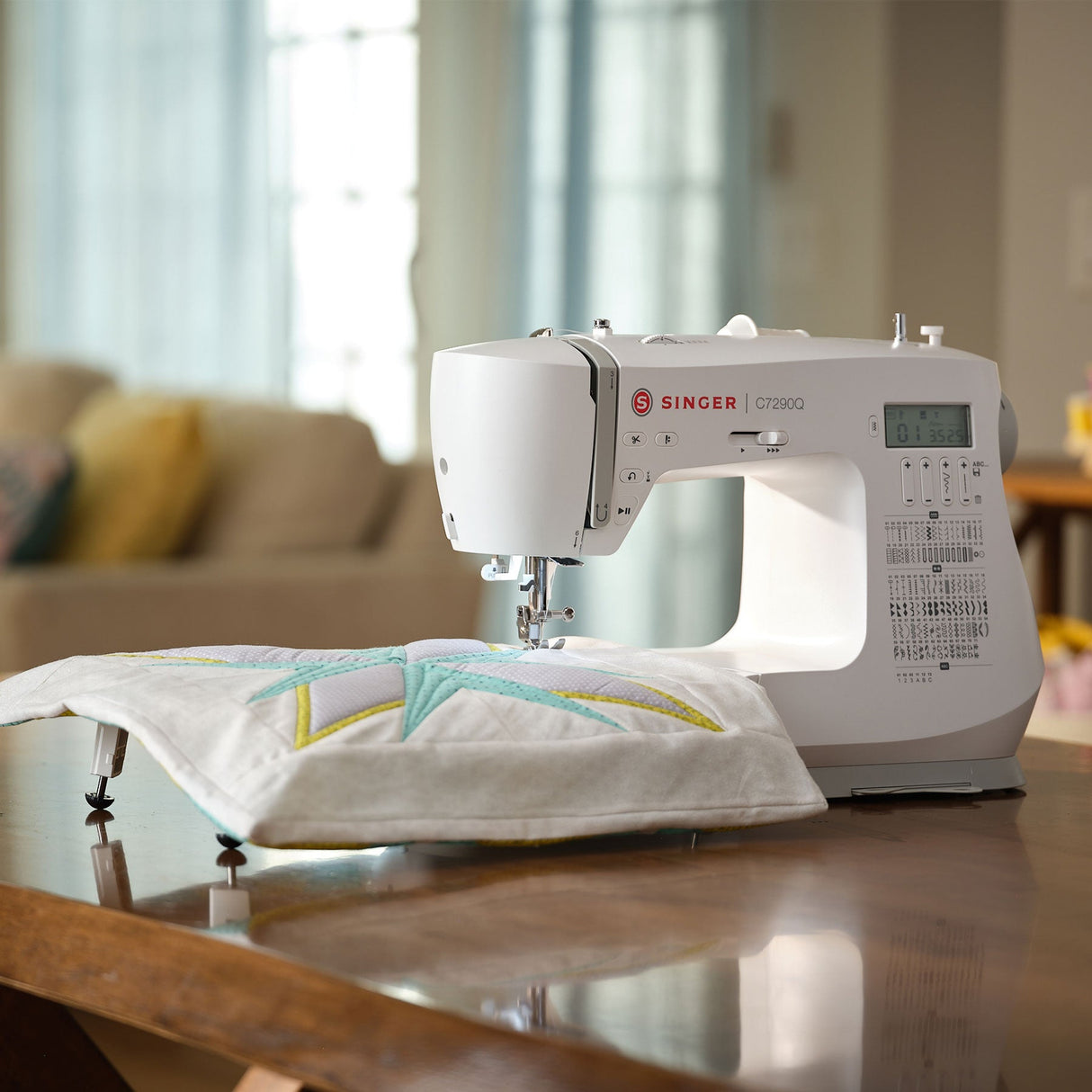SINGER C7290Q Sewing Quilting Machine - Computerized, Extension Table, 400 Stitch Applications (1 Unit)