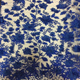 3D Embroidered Satin Floral Pearl Lace Fabric - 100 Percent Polyester Fabric, Floral Pearl Embroidery, 52" Width, 12" Panel (1 Yard)