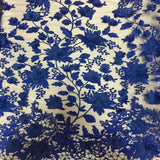3D Embroidered Satin Floral Pearl Lace Fabric - 100 Percent Polyester Fabric, Floral Pearl Embroidery, 52" Width, 12" Panel (1 Yard)