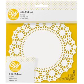Wilton Lacy Floral Paper Doilies – 6-Inch Round, Bright White, 20 Count