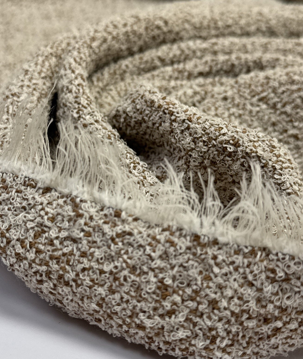 Cotton Polyamide Bouclé Beige Stretch