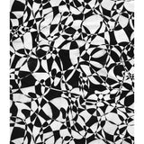 African Print Elastic Knit Fabric - Black, White Shattering The Glass Ceiling, 58" Width (1 Yard)