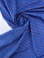 Italian Cotton Poplin Blue Printed Shirt Fabric