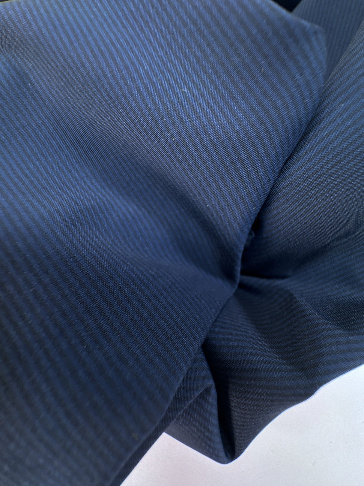 Virgin Wool Blend Striped Blue-Black Fabric