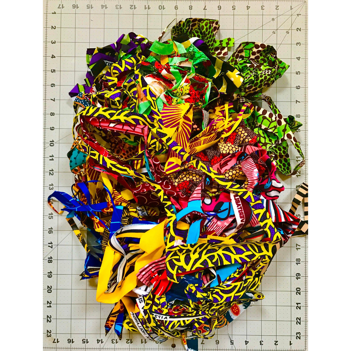 Fine Scraps African Print Fabric - Assorted Patterns, 44" Length (1 Pound)