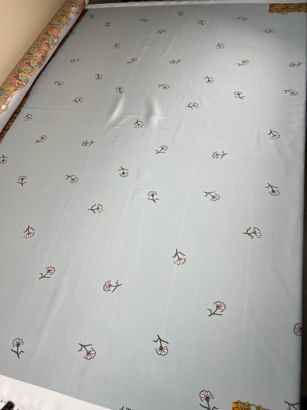 Polyester Sateen Printed Yellow Shades