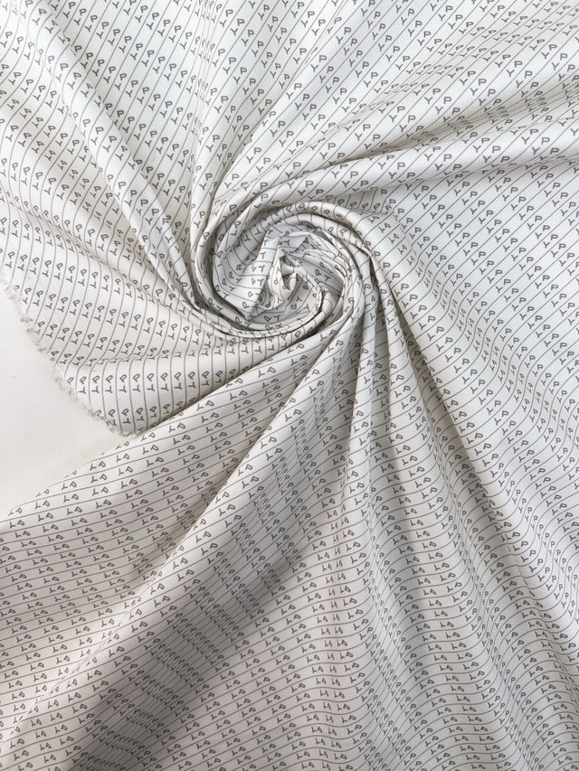 Cotton Twill Printed White