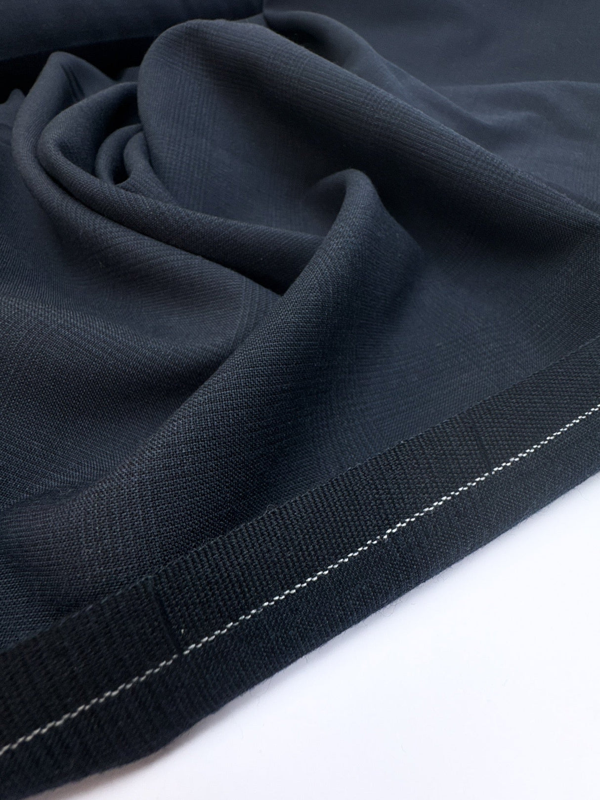 Wool Polyamide Checked Blue Suiting Fabric
