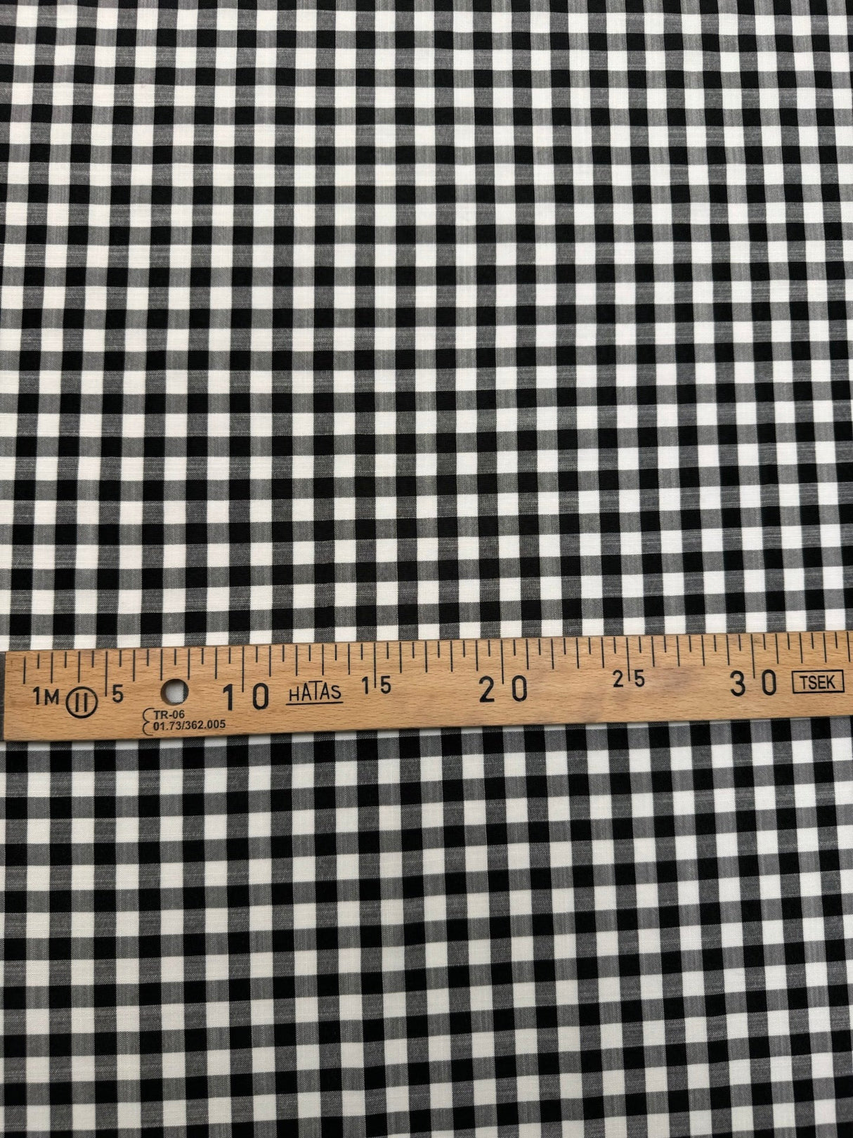 Viscose Blend Checked Fabric Black White
