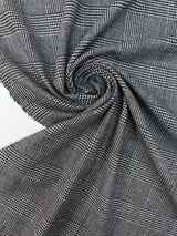 Wool Tweed Houndstooth Gray Checked