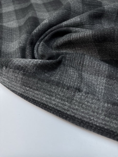 Wool Checked Melange Fabric